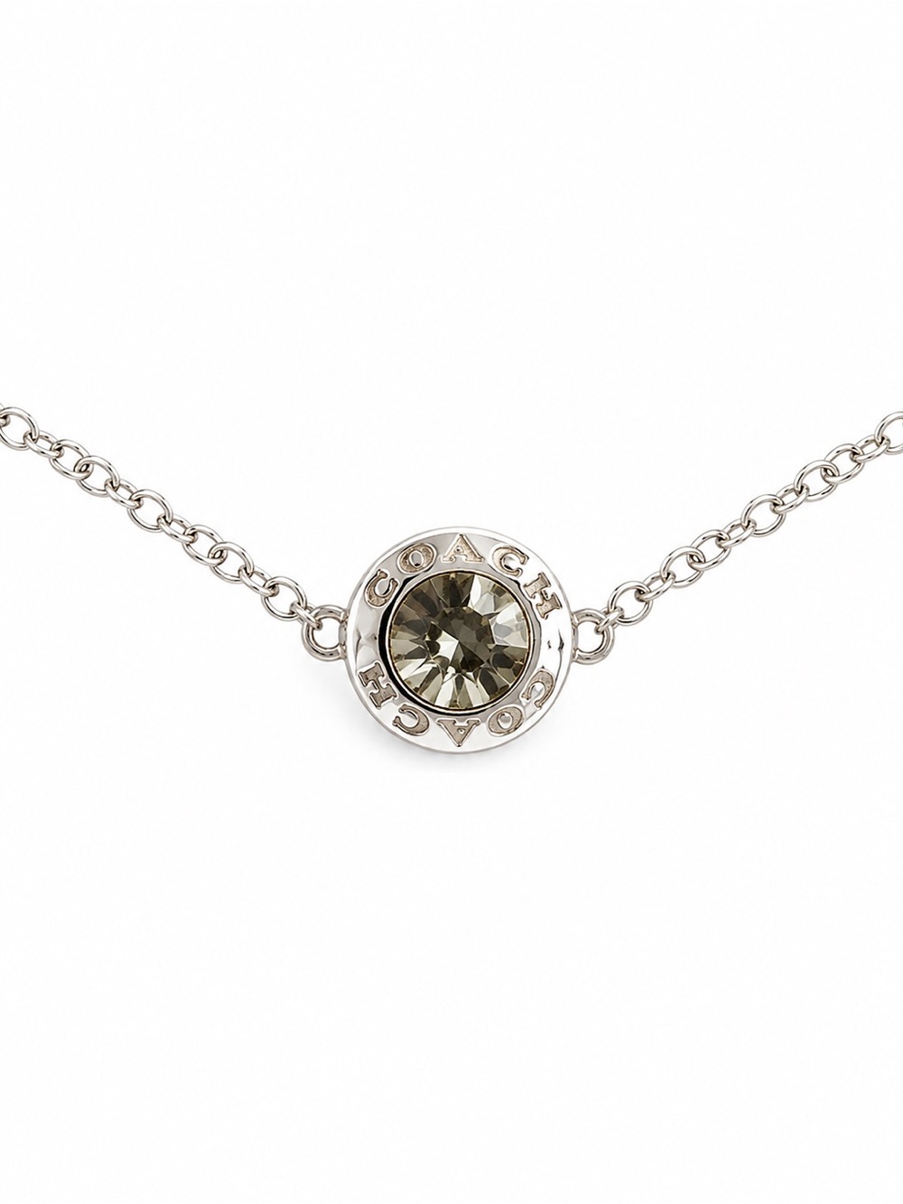 NWT COACH F67072 Open Circle Crystal Slider Bracelet Silver $78